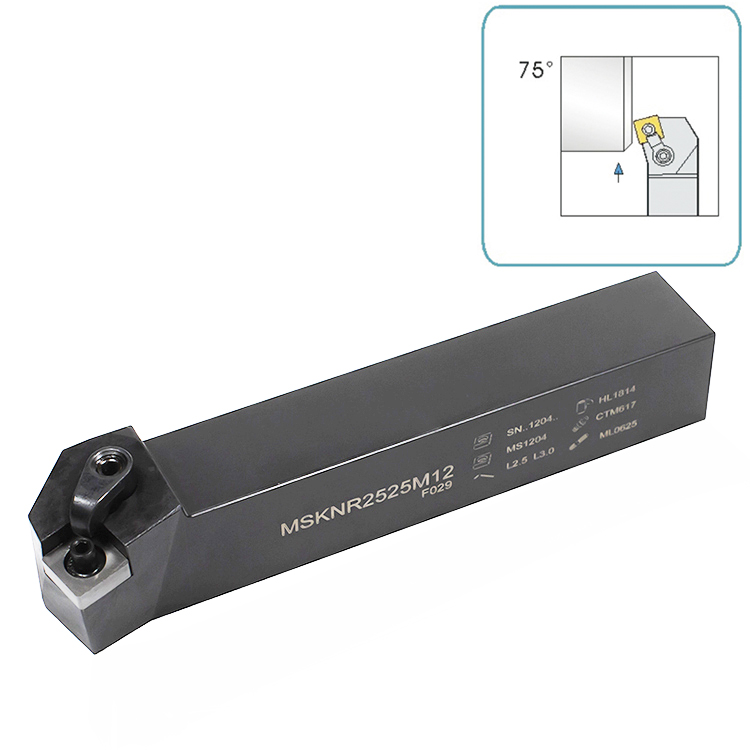 Sandhog-portaherramientas de corte de torno CNC, herramienta de torneado de inserción de carburo de tungsteno, MSKNR2525M12