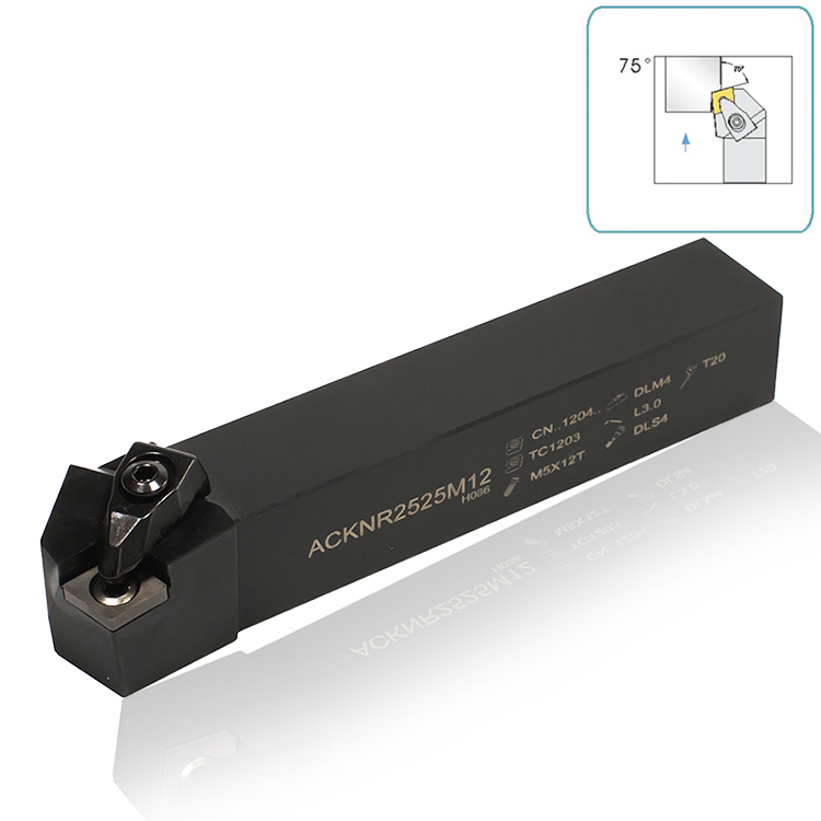 Sandhog-portaherramientas de torneado externo indexable, inserto de carburo de tungsteno, torno CNC, mecanizado, ACKNR2525M12